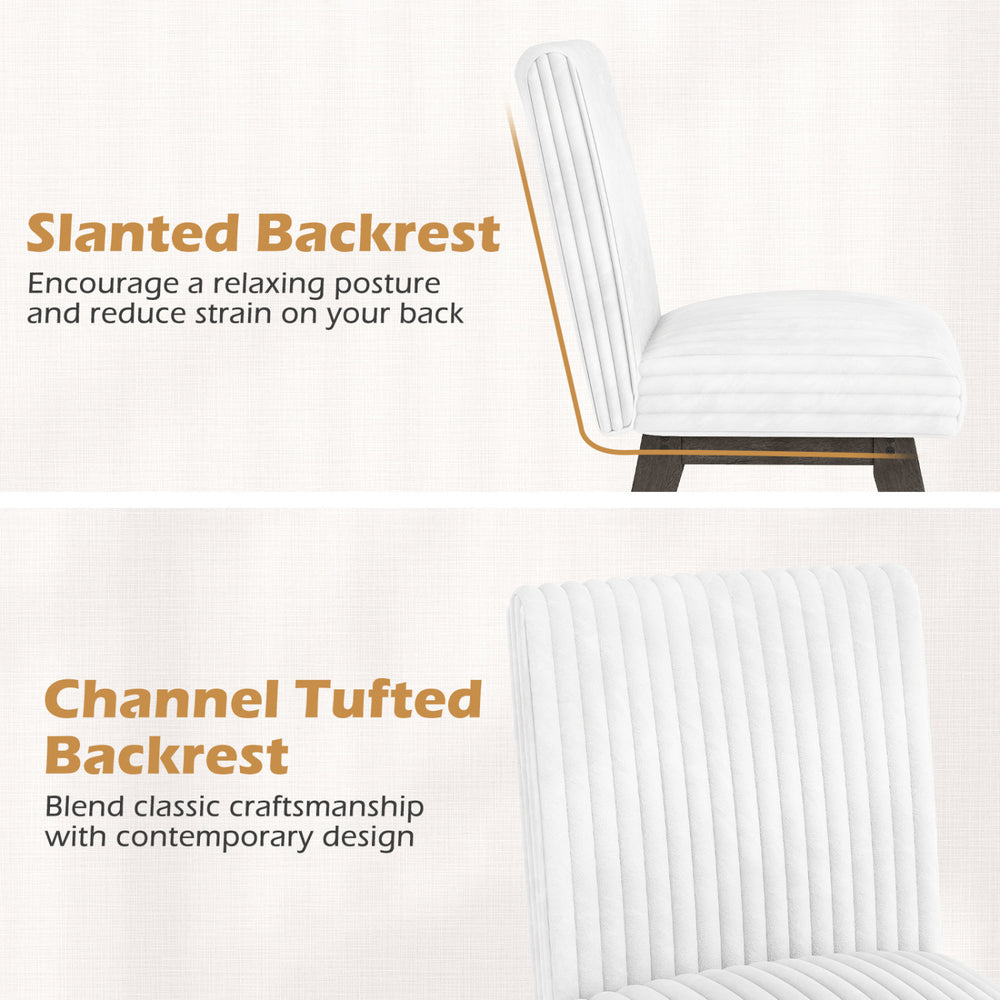 Slanted backrest dining chair with gray flannel upholstery and rubber wood legs, ideal for kitchen and dining spaces.