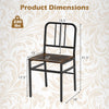 Rustic brown dining chair with slatted backrest and sturdy metal frame, designed for comfort and stability.