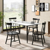 Windsor Style Armless Chairs with Solid Rubber Wood Frame-Black - Gallery View 1 of 9
