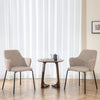 Dining Chairs Set of 2 with Curved Backrest, Wide Seat and Armrests-Beige - Gallery View 1 of 10