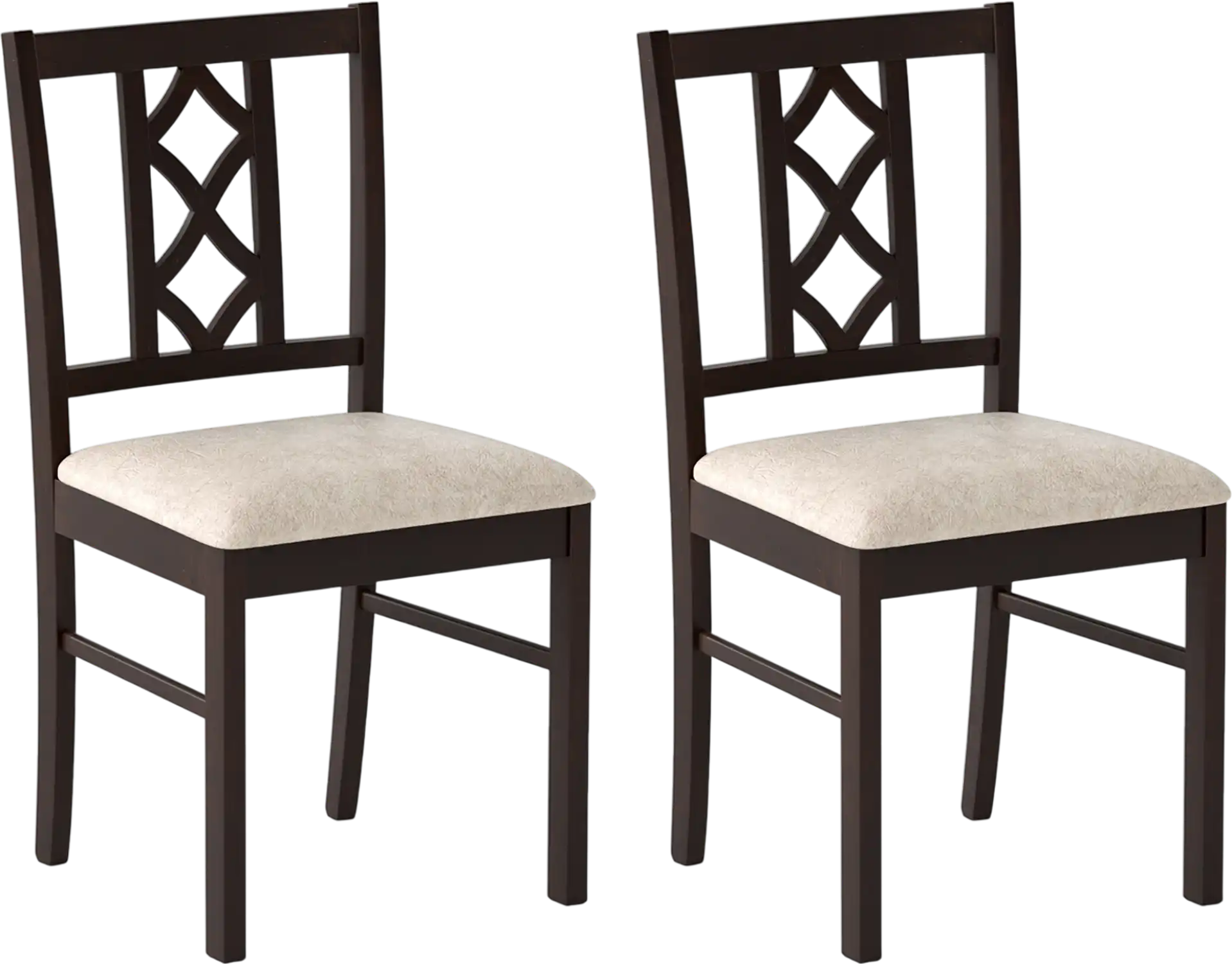 Costway Set of 2 Rubber Wood Dining Room Chairs Hollowed Backrest 84365571 New