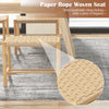 Natural 18-inch dining stool set of 2 with woven paper rope seat, ideal for indoor and outdoor use.