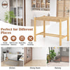 Natural 18-inch dining stool set of 2 with woven paper rope, sturdy rubber wood, perfect for indoor or outdoor use.
