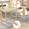 Natural 18-inch dining stool set of 2 with woven paper rope, sturdy rubber wood, and anti-slip footpads for stability.
