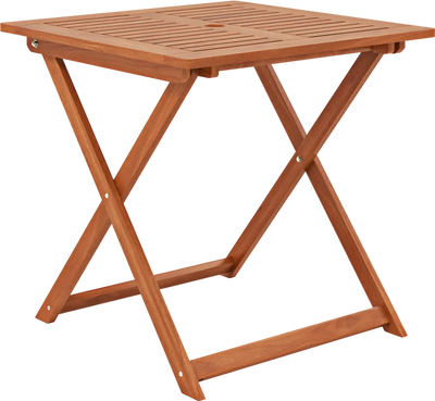 Costway Patio Dining Table w/ Teak Painting & Umbrella Hole 29.5