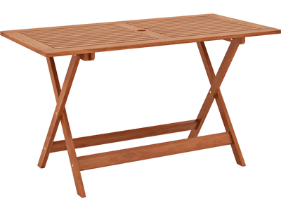 Costway Patio Dining Table w/ Teak Painting & Umbrella Hole 54.5