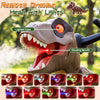 Realistic brown dinosaur head with lights and mist spray, designed for the Dinosaur Drift Tricycle for engaging play.