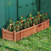 91 x 24 x 16 Inch Divisible Planter Box with Corner Drainage and Non-woven Liner for Growing Vegetables-Brown - Gallery View 1 of 10