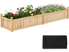 Divisible planter box made of painted fir wood, featuring drainage holes and a removable black liner for growing.