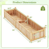Divisible planter box dimensions showing 91 x 24 x 16 inches, made of painted fir wood for growing vegetables.
