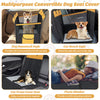 Convertible dog car seat cover in black, featuring mesh windows for ventilation, ideal for small and medium dogs.