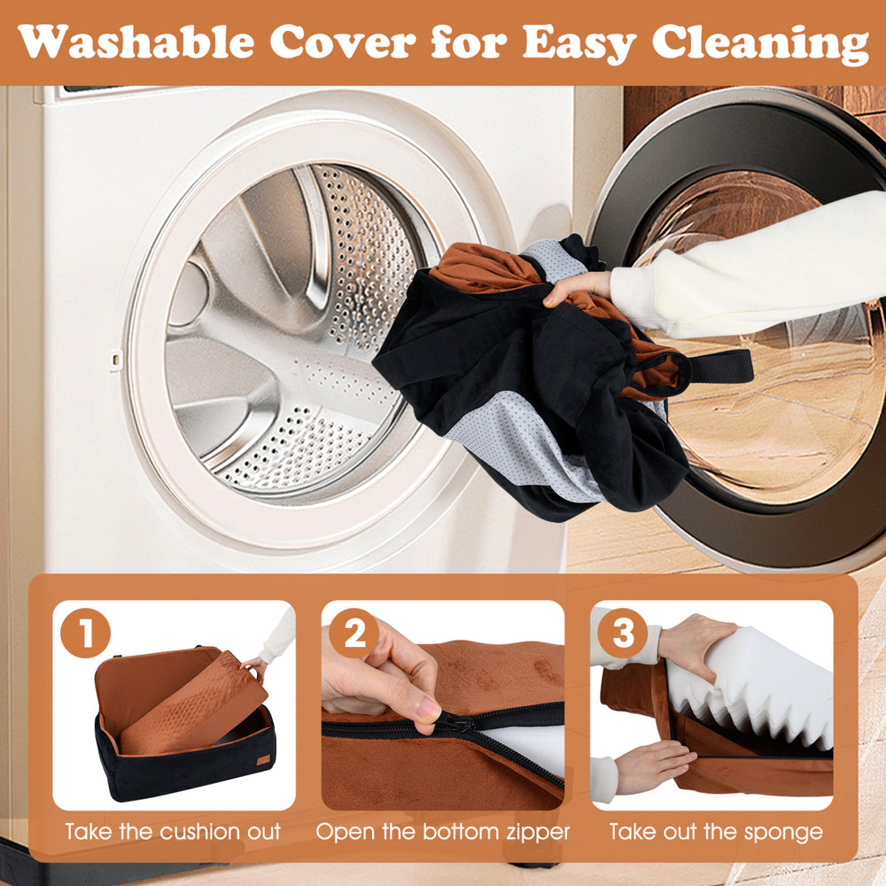 Washable cover for the Dog Car Seat Foam Booster Seat, featuring easy cleaning instructions for pet owners.