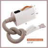 Dog cat hair blower with retractable hose, negative ion function, and adjustable temperature for efficient drying.