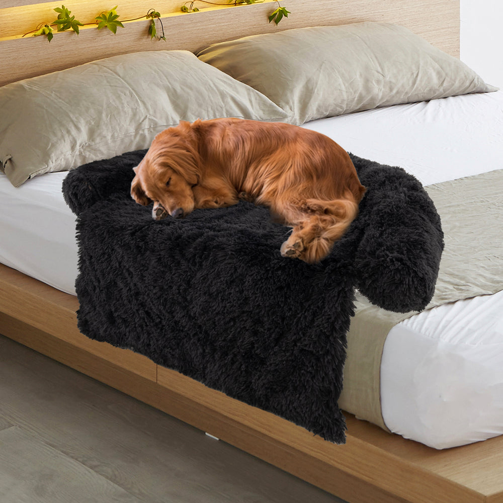 Plush Calming Dog Couch Bed with Anti-Slip Bottom-L - Gallery View 1 of 10
