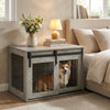 Dog Crate Furniture Heavy Duty Dog Kennel with Sliding Barn Door-Gray - Gallery View 1 of 10