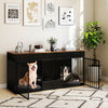 Dog Crate Furniture Indoor Modern Dog Kennel with Divider 3 Drawers and Pull-out Feeder-Black - Gallery View 1 of 10