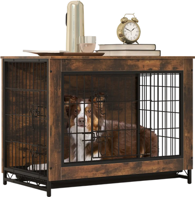 Costway Dog Crate Furniture Double Lockable Doors Removable Pull-Out Tray 25846913 New