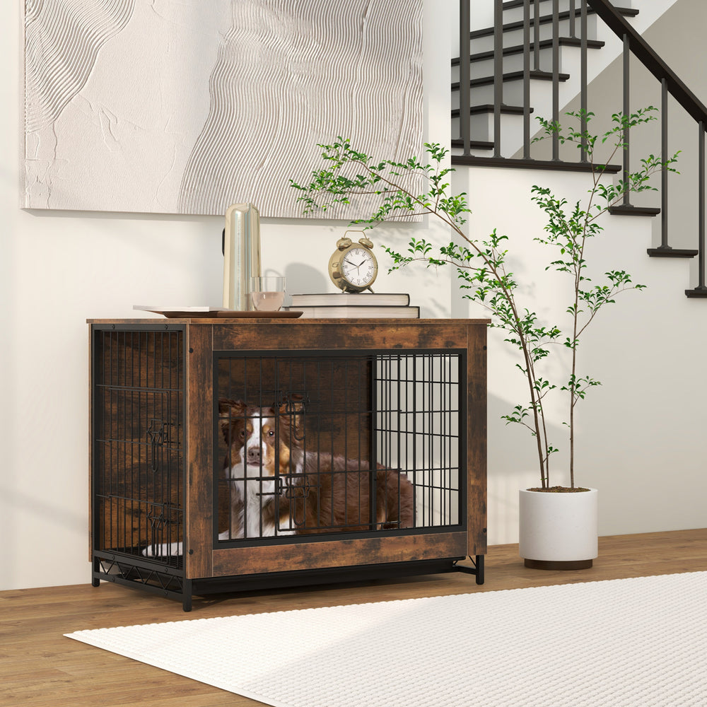 Dog Crate Furniture with Double Lockable Doors and Removable Pull-out Tray-M - Gallery View 1 of 10