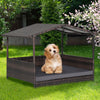 Outdoor Wicker Dog House with Weatherproof Roof-Gray - Gallery View 1 of 9