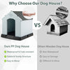 Dog house for small dogs made of waterproof PP plastic, featuring an elevated floor for protection against rain and.