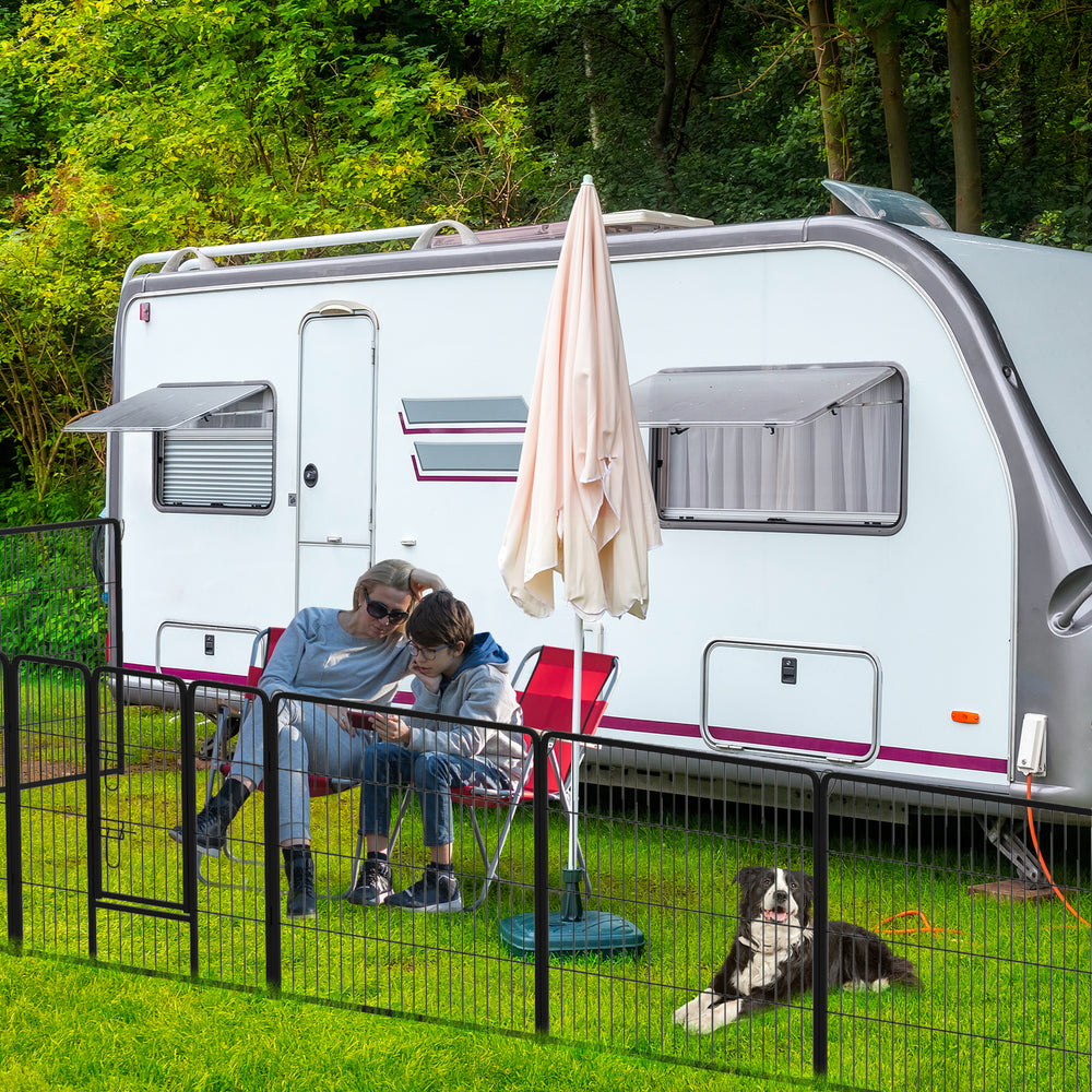 16 Panel 24/32/40 Inches Height Dog Playpen with Lock and Large Door-32 inches - Gallery View 1 of 10