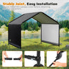 Dog shade shelter with waterproof roof, sturdy metal frame, and easy installation for outdoor pet protection.