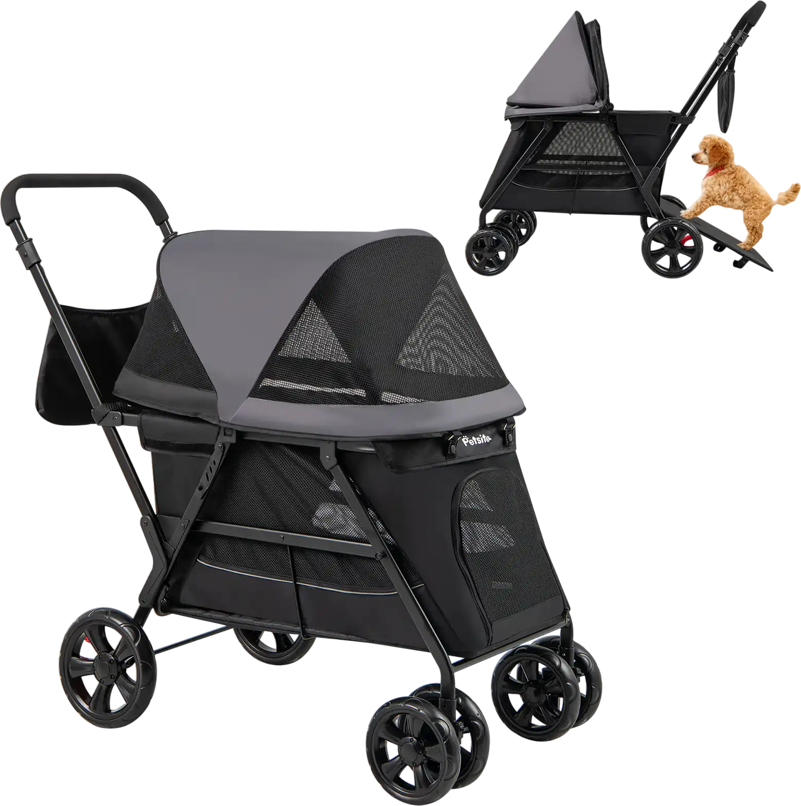 Costway Dog Stroller for Small Medium Senior Elderly Dogs Dual Entry 358914267 New