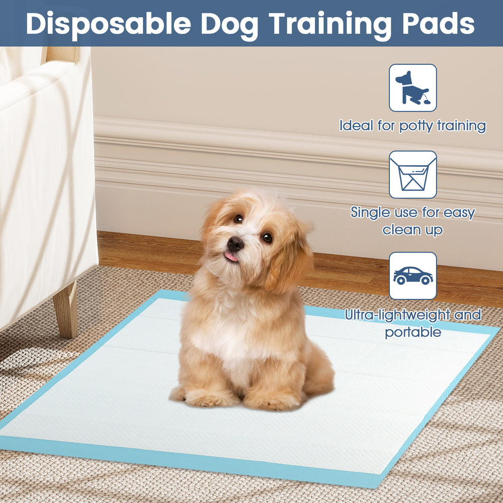 Disposable dog training pad with a fluffy pulp core for maximum absorption, ideal for potty training and easy cleanup.