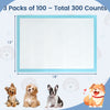 Dog and puppy pee pads, 18" x 13", 300 counts, designed for potty training with maximum absorption and leak protection.