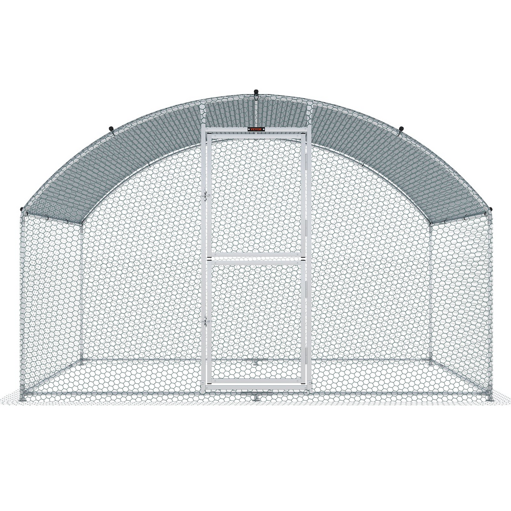 Vevor Metal Chicken Coop 6.5' x 9.8' x 6.4' Dome Walk In Run Waterproof Cover New