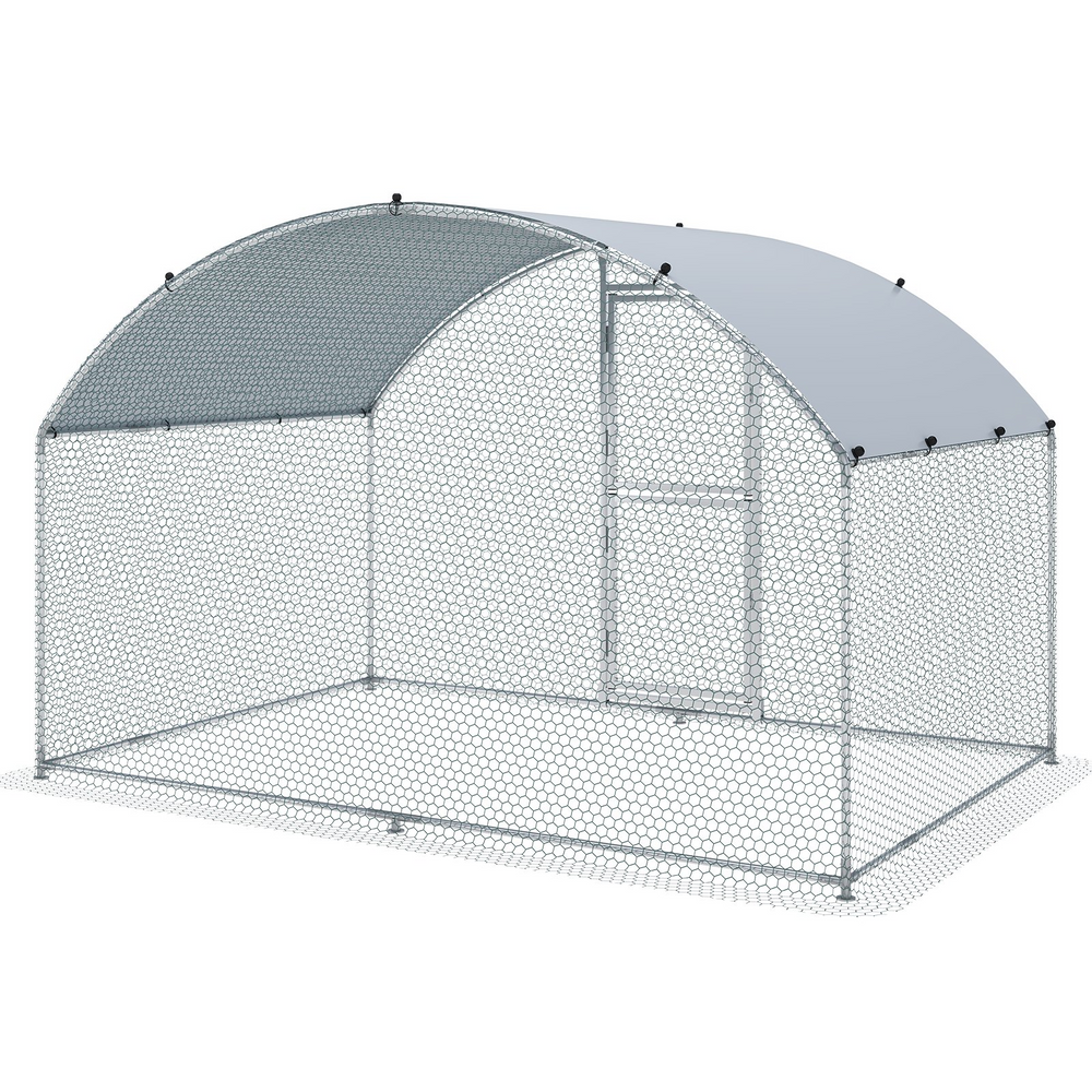 Vevor Metal Chicken Coop 6.5' x 9.8' x 6.4' Dome Walk In Run Waterproof Cover New