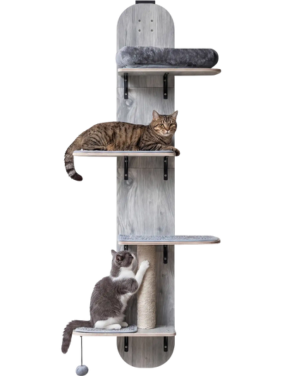Costway Door Hanging Cat Climber 4-Level Height Adjustable Plush Bed 27490382 New