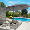 15 Feet Double-Sided Patio Umbrella with 48 LED Lights-Gray - Gallery View 1 of 10