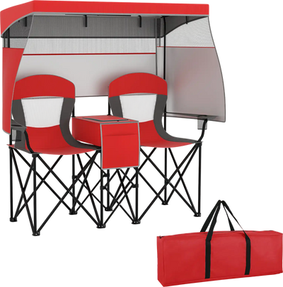 Costway Double Beach Chair Adjustable Canopy 3-Side Shading Curtains 61636500 New