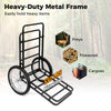 Double-layer deer cart with heavy-duty metal frame and 20-inch rubber wheels, supports up to 550 lbs for versatile.