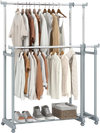 Double Rod Clothes Rack Heavy-Duty Metal Garment Rack