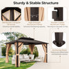 10x13ft double-roof patio hardtop gazebo with galvanized steel roof and curtains, featuring a sturdy aluminum frame for.