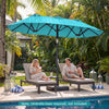 Double-Sided Patio Umbrella with Push Button Tilt Crank Handle - Gallery View 3 of 11