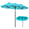 Double-Sided Patio Umbrella with Push Button Tilt Crank Handle - Gallery View 4 of 11