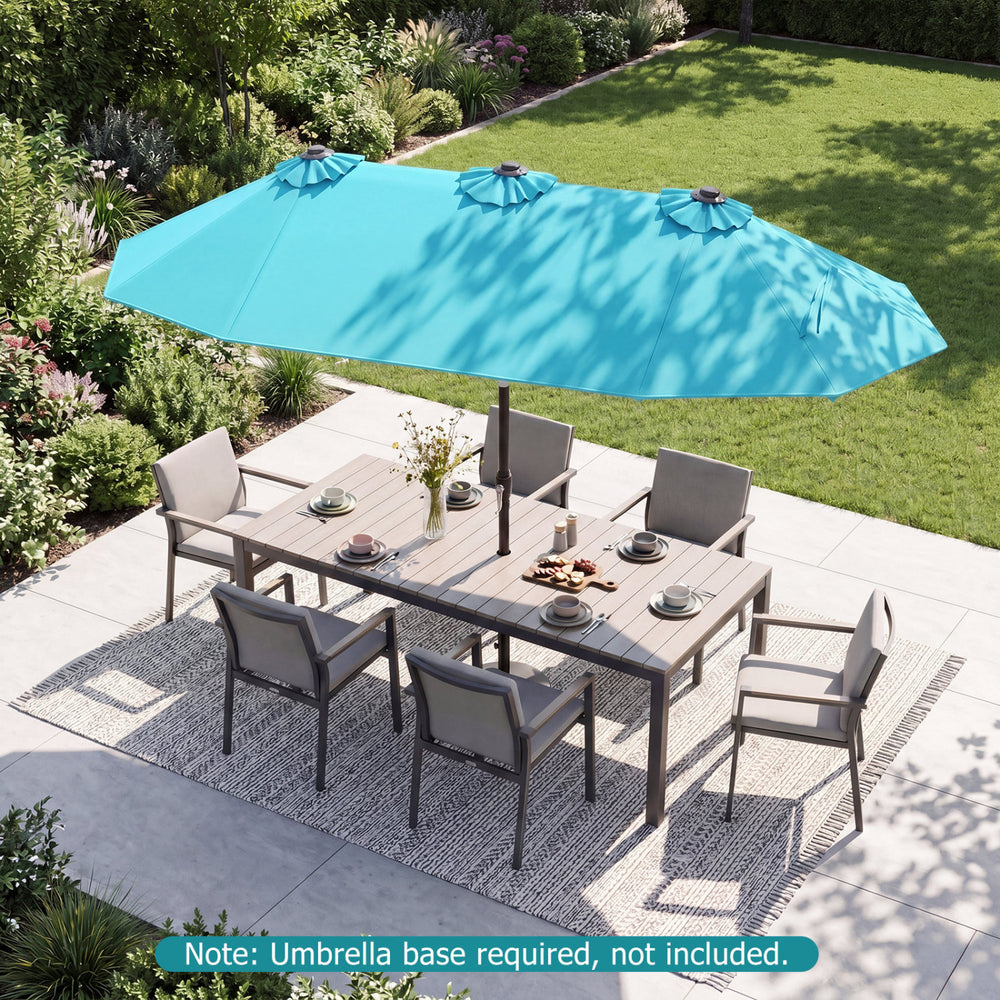 Double-Sided Patio Umbrella with Push Button Tilt Crank Handle - Gallery View 6 of 11