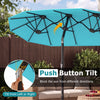 Double-Sided Patio Umbrella with Push Button Tilt Crank Handle - Gallery View 8 of 11