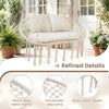 Double Swing Chair with Cushions Macrame Hanging Hammock Chair for Indoor and Outdoor Use - Gallery View 9 of 10