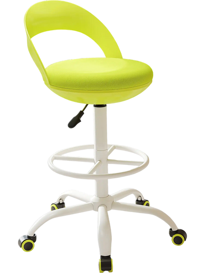 Costway Drafting Stool Tall Desk Chair Rolling Wheels Green 947536128 New