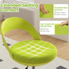 Curved green drafting stool with breathable mesh upholstery and soft 50D sponge filling for extended comfort and.
