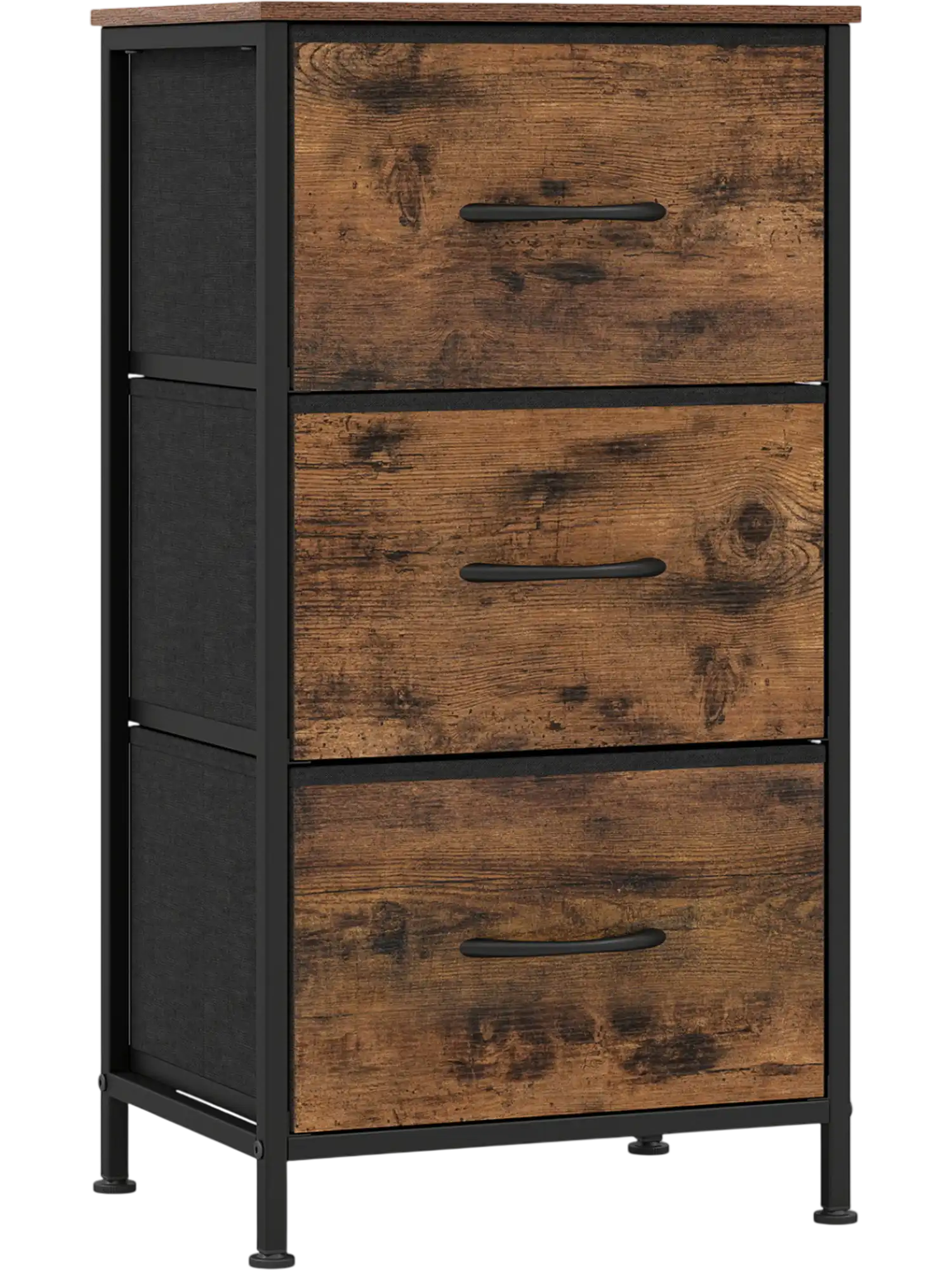 Costway Fabric Dresser Nightstand Bedroom Storage Cabinet Metal Frame 47235106 New