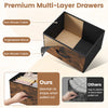 Brown dresser nightstand featuring roomy non-woven fabric drawers and a sturdy metal frame for bedroom storage.