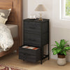 Dresser Nightstand with Roomy Fabric Drawers for Bedroom Storage Cabinet with Metal Frame-Black - Gallery View 1 of 10