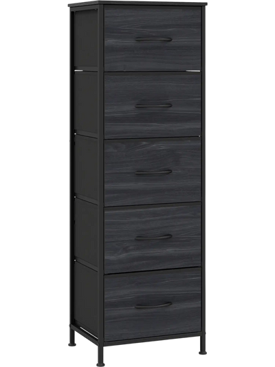 Costway 5-Drawer Fabric Dresser Nightstand Bedroom Storage 45461943 New