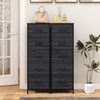Dresser nightstand in charcoal black with 5 roomy fabric drawers, perfect for organized storage in bedrooms or living rooms.