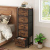Dresser Nightstand with 5 Roomy Fabric Drawers for Bedroom-Rustic Brown - Gallery View 1 of 10